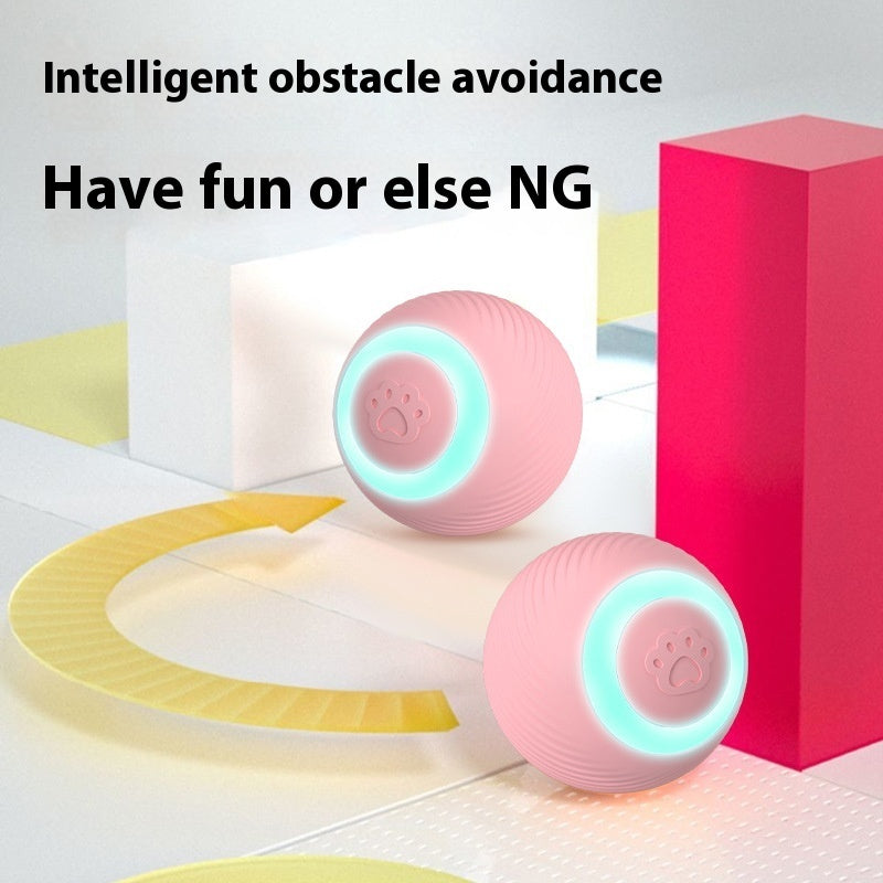 KFX-8987837 Interactive Automatic Cat Teasing Ball Toy - Rechargeable Rolling Silicone ABS Fun Pet Plaything