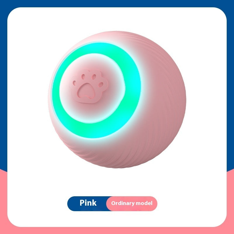 KFX-8987837 Interactive Automatic Cat Teasing Ball Toy - Rechargeable Rolling Silicone ABS Fun Pet Plaything