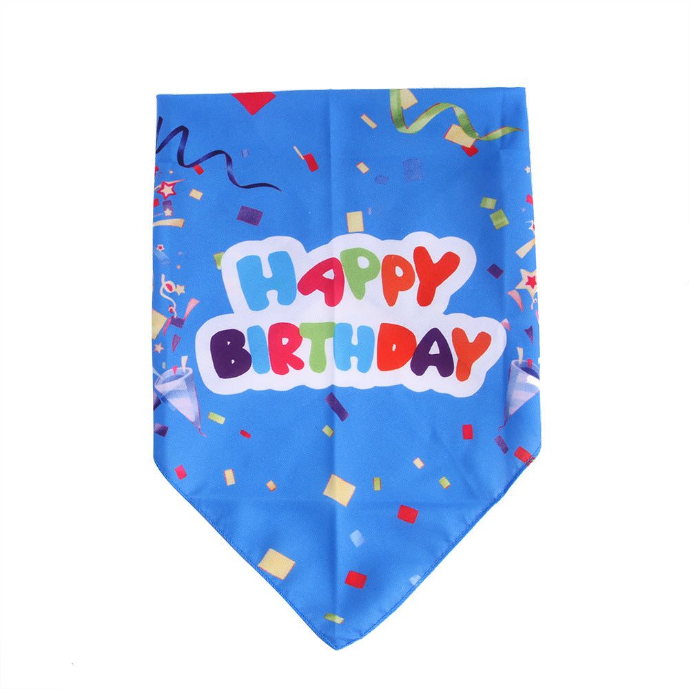 KFX-8992573 Pet Birthday Triangle Scarf in Balloon Blue and Pink, Ribbon Blue and Pink - One Size Polyester Accessory