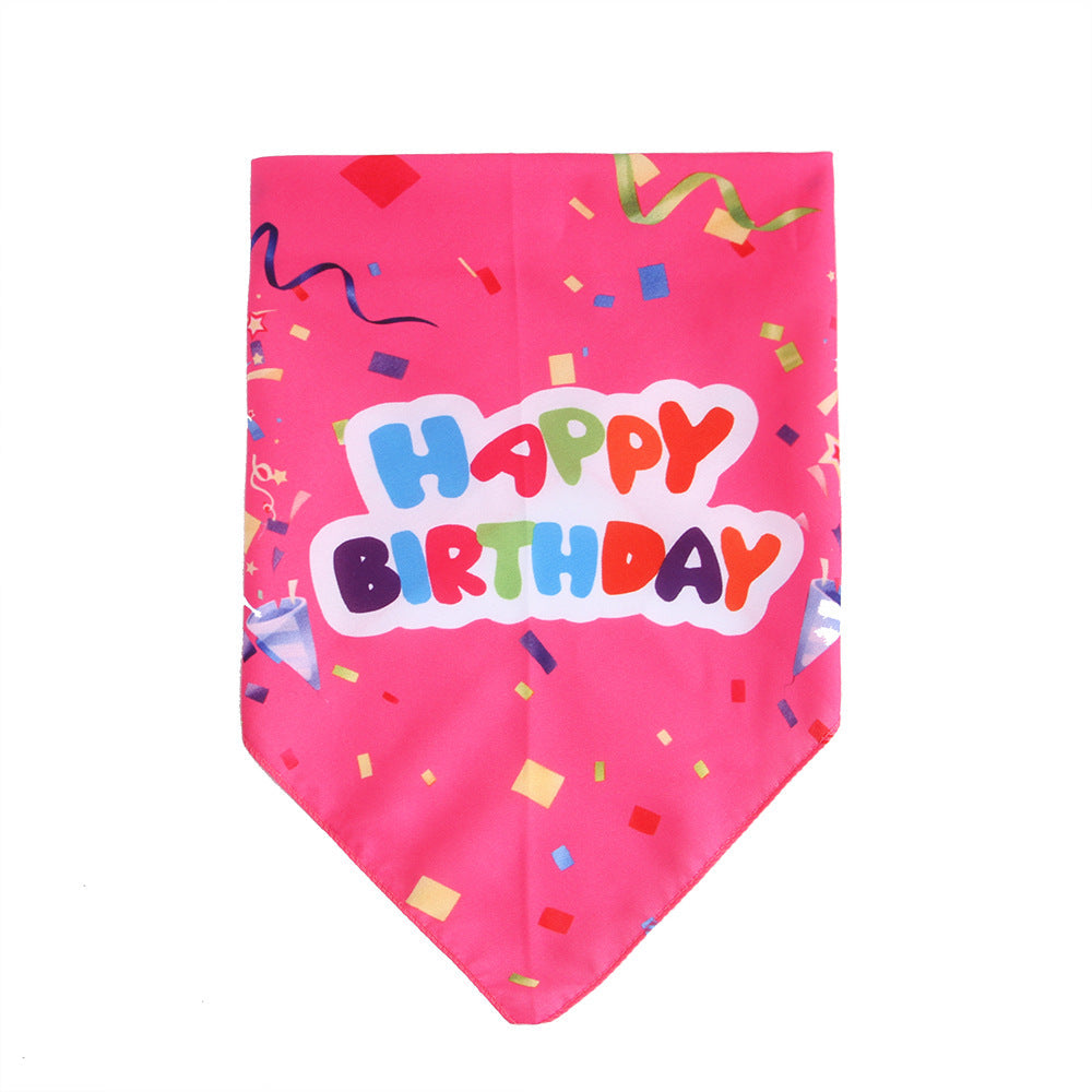 KFX-8992573 Pet Birthday Triangle Scarf in Balloon Blue and Pink, Ribbon Blue and Pink - One Size Polyester Accessory