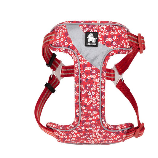 KFX-8994237 Floral Chest Strap for Pets - Adjustable Nylon Outdoor Travel Traction Harness