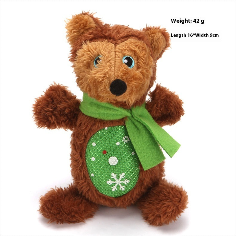 KFX-8994621 Christmas-Themed Tear-Resistant Plush Pet Toy for Cats and Dogs