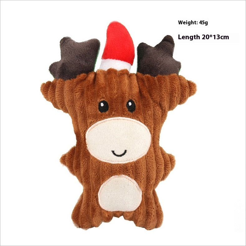 KFX-8994621 Christmas-Themed Tear-Resistant Plush Pet Toy for Cats and Dogs