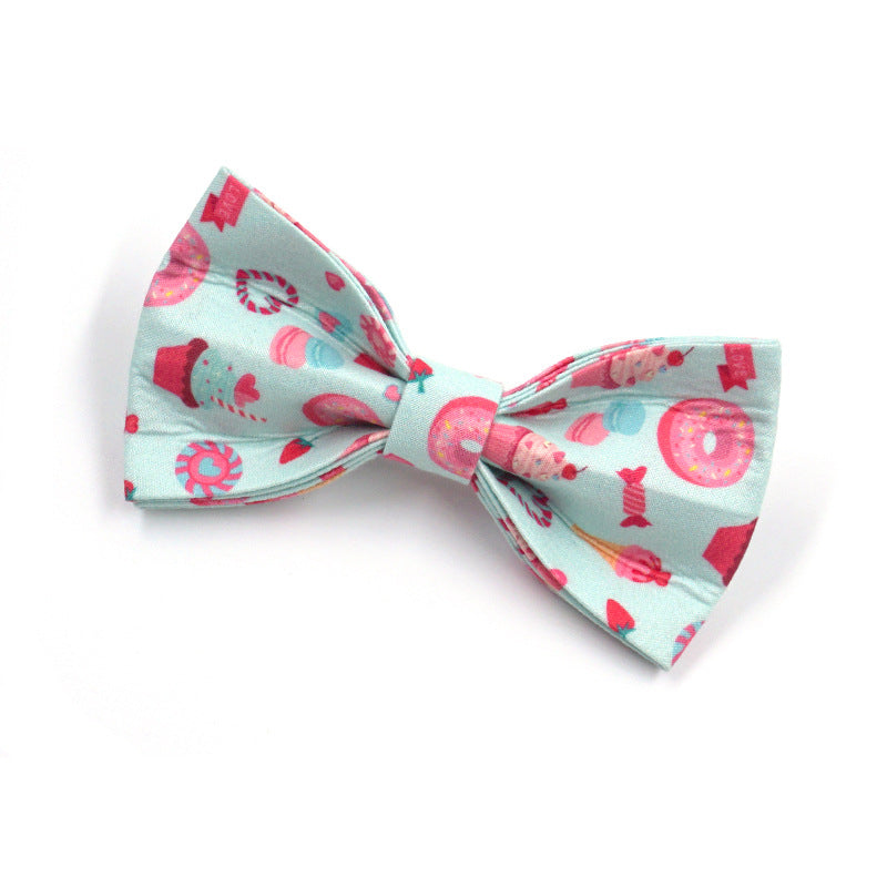 KFX-8994749 Cute Cartoon Dog Collar and Leash Set with Bow in Macaron Colors