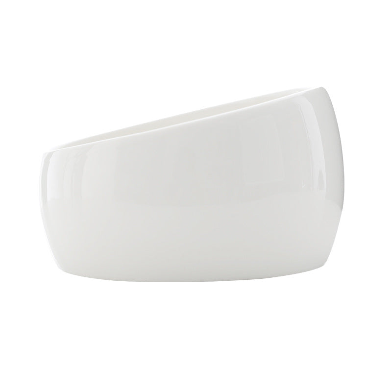KFX-8995133 Ceramic Cat Food Bowl with Lead-Free Color Glaze, 1000ml Capacity, Enlarged Design for Easy Feeding