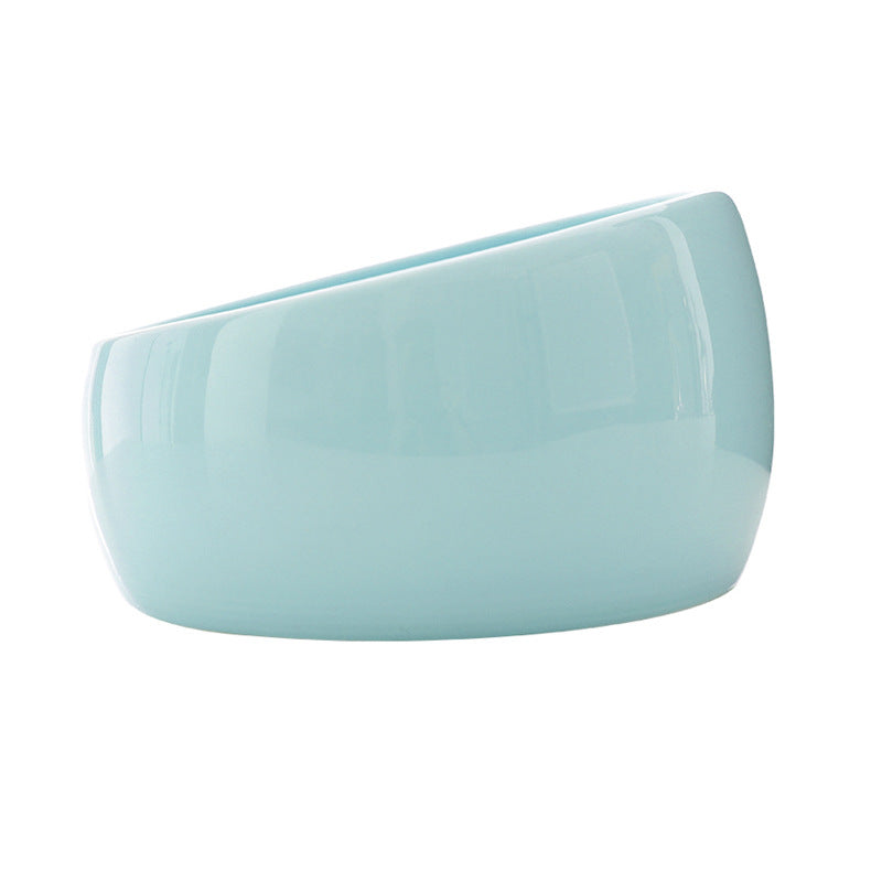 KFX-8995133 Ceramic Cat Food Bowl with Lead-Free Color Glaze, 1000ml Capacity, Enlarged Design for Easy Feeding