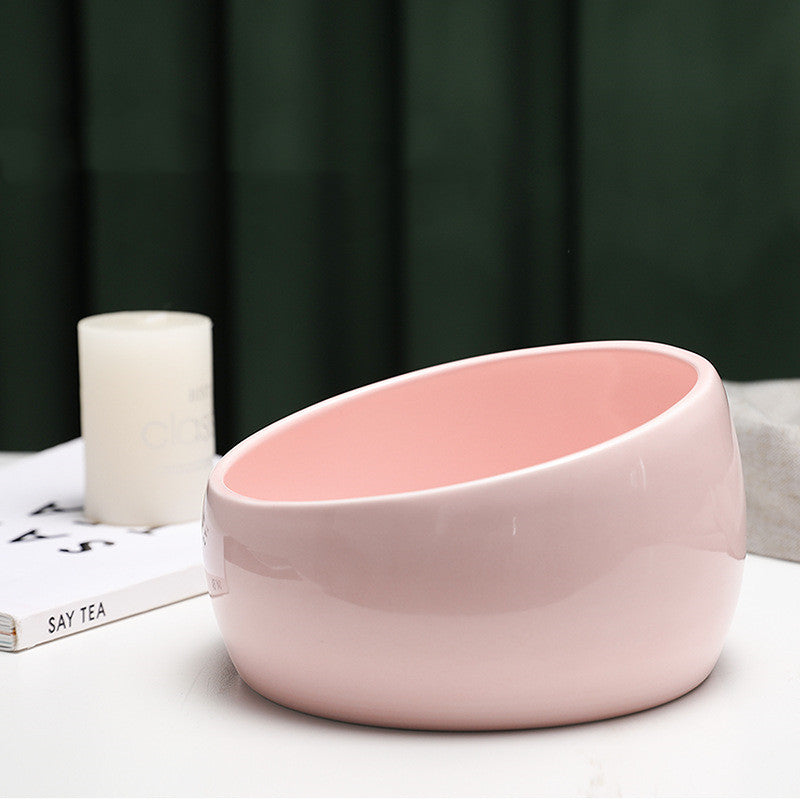 KFX-8995133 Ceramic Cat Food Bowl with Lead-Free Color Glaze, 1000ml Capacity, Enlarged Design for Easy Feeding