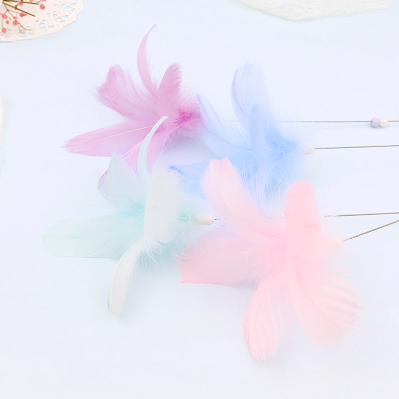 KFX-8995773 Colorful Feather Cat Toy with Bells – 38cm Fun Cat Wand for Engaging Play