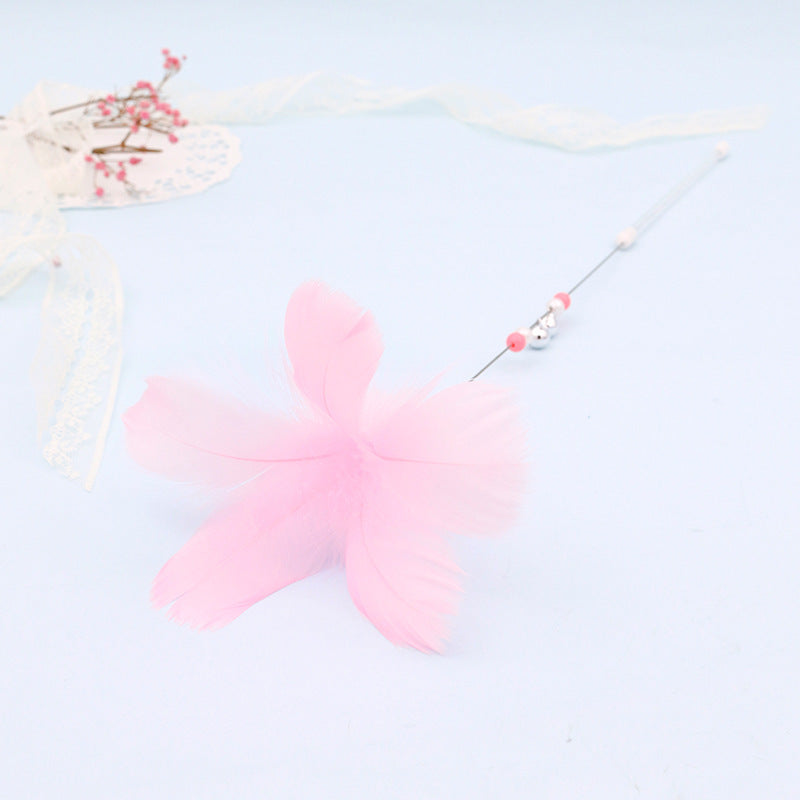 KFX-8995773 Colorful Feather Cat Toy with Bells – 38cm Fun Cat Wand for Engaging Play