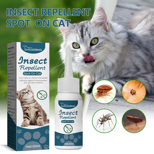 KFX-8996541 Pet Anti-Flea and Tick Solution - 50ml with Natural Oils for Cats