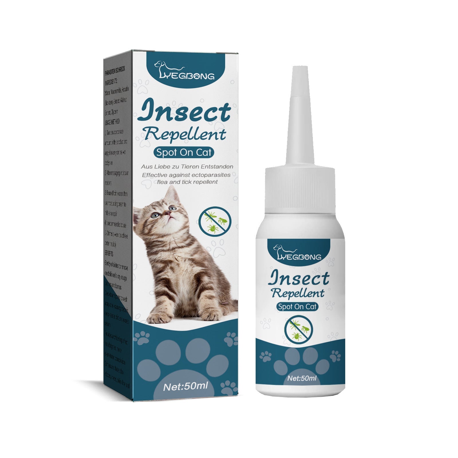 KFX-8996541 Pet Anti-Flea and Tick Solution - 50ml with Natural Oils for Cats