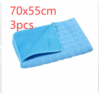 KFX-8996797 Cooling Pet Sleeping Mat - Ice Silk and Mesh for Comfort - Portable and Foldable Design - Multiple Sizes Available