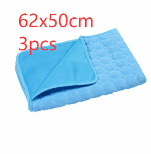 KFX-8996797 Cooling Pet Sleeping Mat - Ice Silk and Mesh for Comfort - Portable and Foldable Design - Multiple Sizes Available