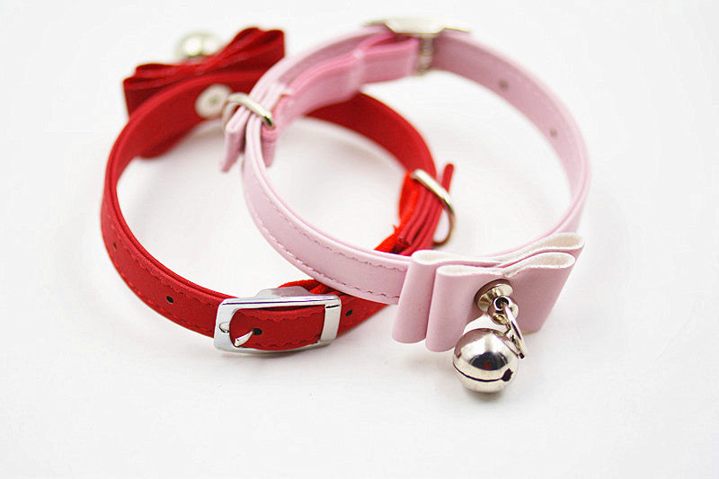 KFX-8996925 Cute Bow Tie Bell Collar for Small Dogs