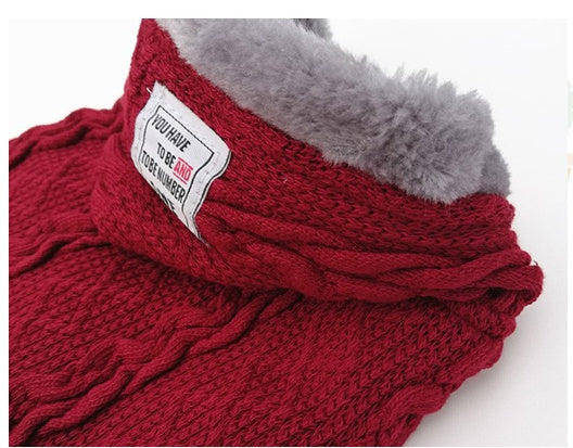KFX-8998717 Soft and Comfortable Knitted Dog Sweater in Blue and Wine Red, Available in Multiple Sizes