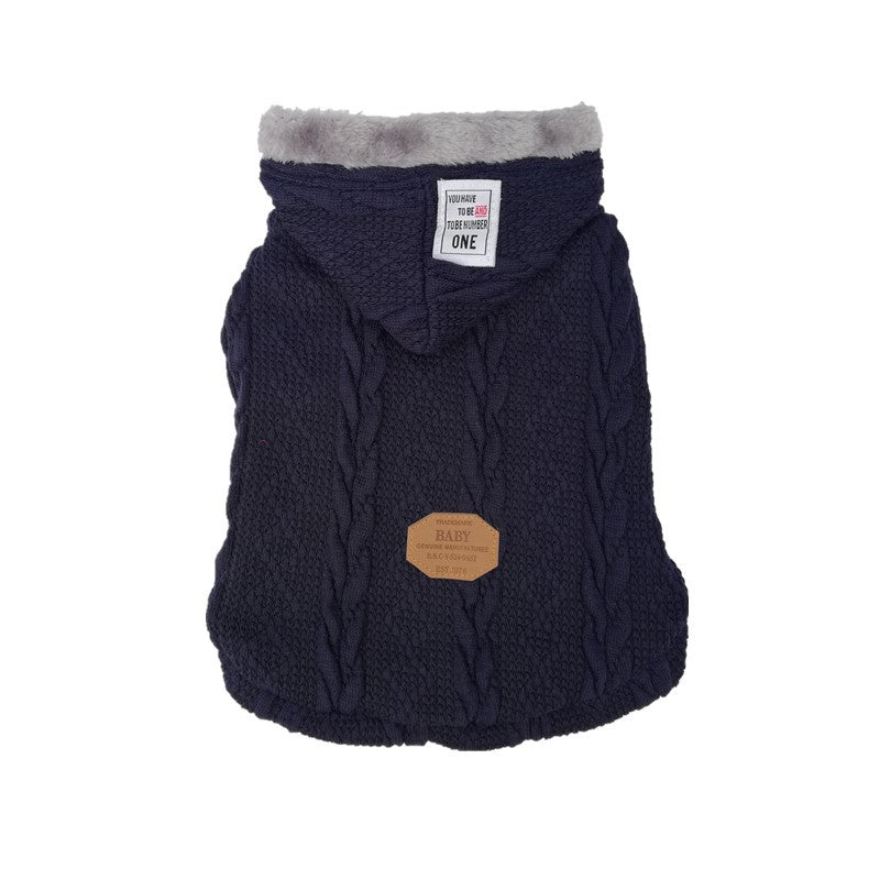 KFX-8998717 Soft and Comfortable Knitted Dog Sweater in Blue and Wine Red, Available in Multiple Sizes