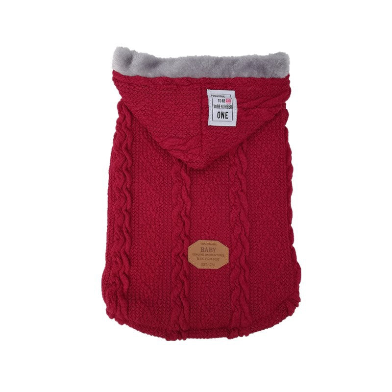 KFX-8998717 Soft and Comfortable Knitted Dog Sweater in Blue and Wine Red, Available in Multiple Sizes