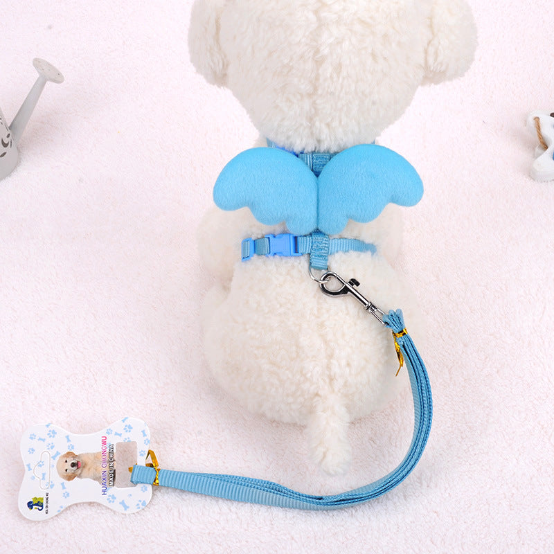 KFX-9000509 Pet Walking Hand-Holding Rope with Angel Wings Design - Available in Multiple Colors