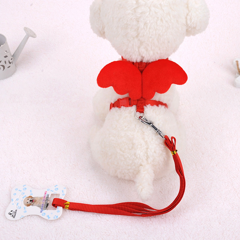 KFX-9000509 Pet Walking Hand-Holding Rope with Angel Wings Design - Available in Multiple Colors