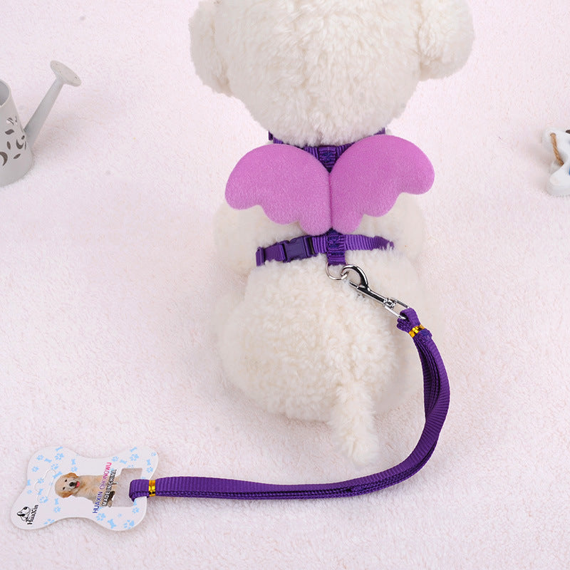 KFX-9000509 Pet Walking Hand-Holding Rope with Angel Wings Design - Available in Multiple Colors