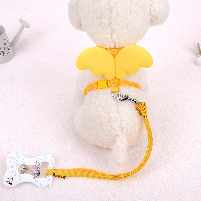 KFX-9000509 Pet Walking Hand-Holding Rope with Angel Wings Design - Available in Multiple Colors