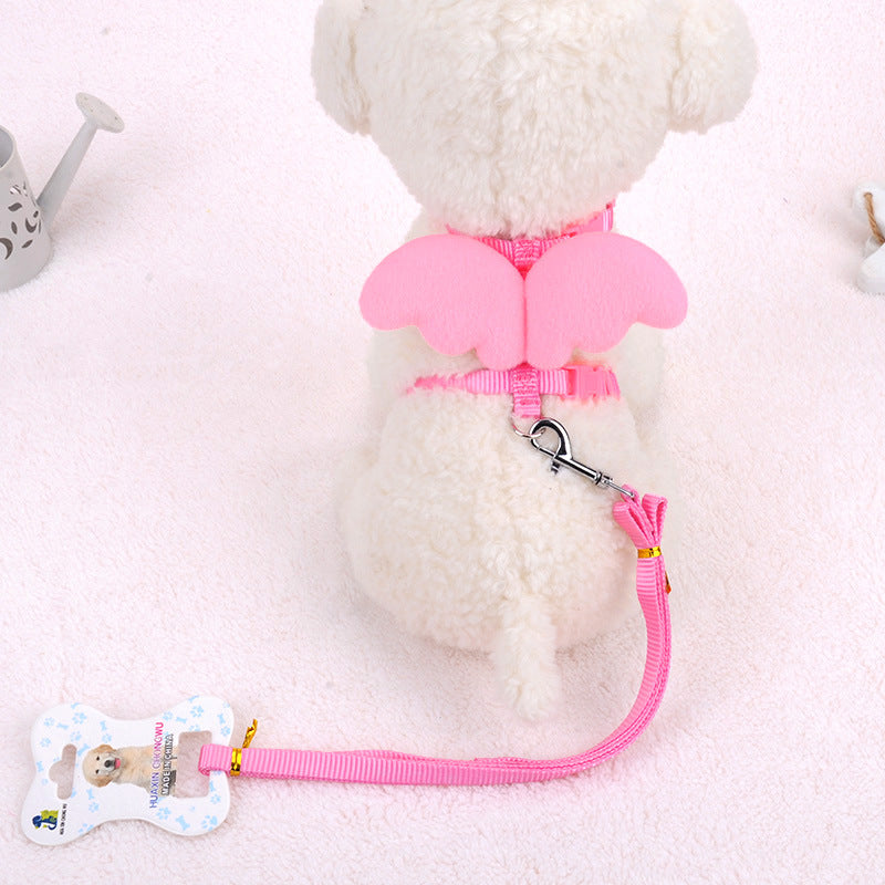 KFX-9000509 Pet Walking Hand-Holding Rope with Angel Wings Design - Available in Multiple Colors