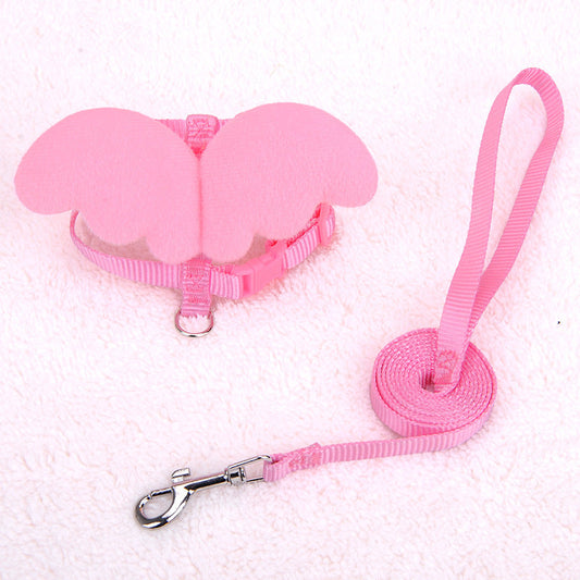 KFX-9000509 Pet Walking Hand-Holding Rope with Angel Wings Design - Available in Multiple Colors