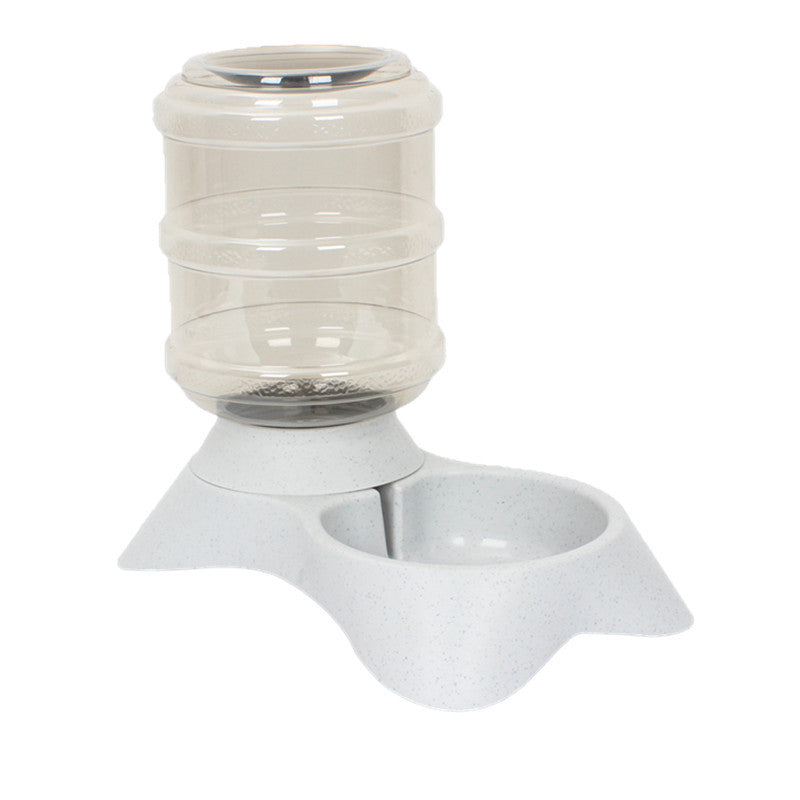 KFX-9000893 Frosted Texture Plastic Automatic Pet Feeder and Drinking Fountain Combo