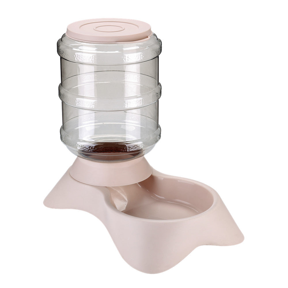 KFX-9000893 Frosted Texture Plastic Automatic Pet Feeder and Drinking Fountain Combo