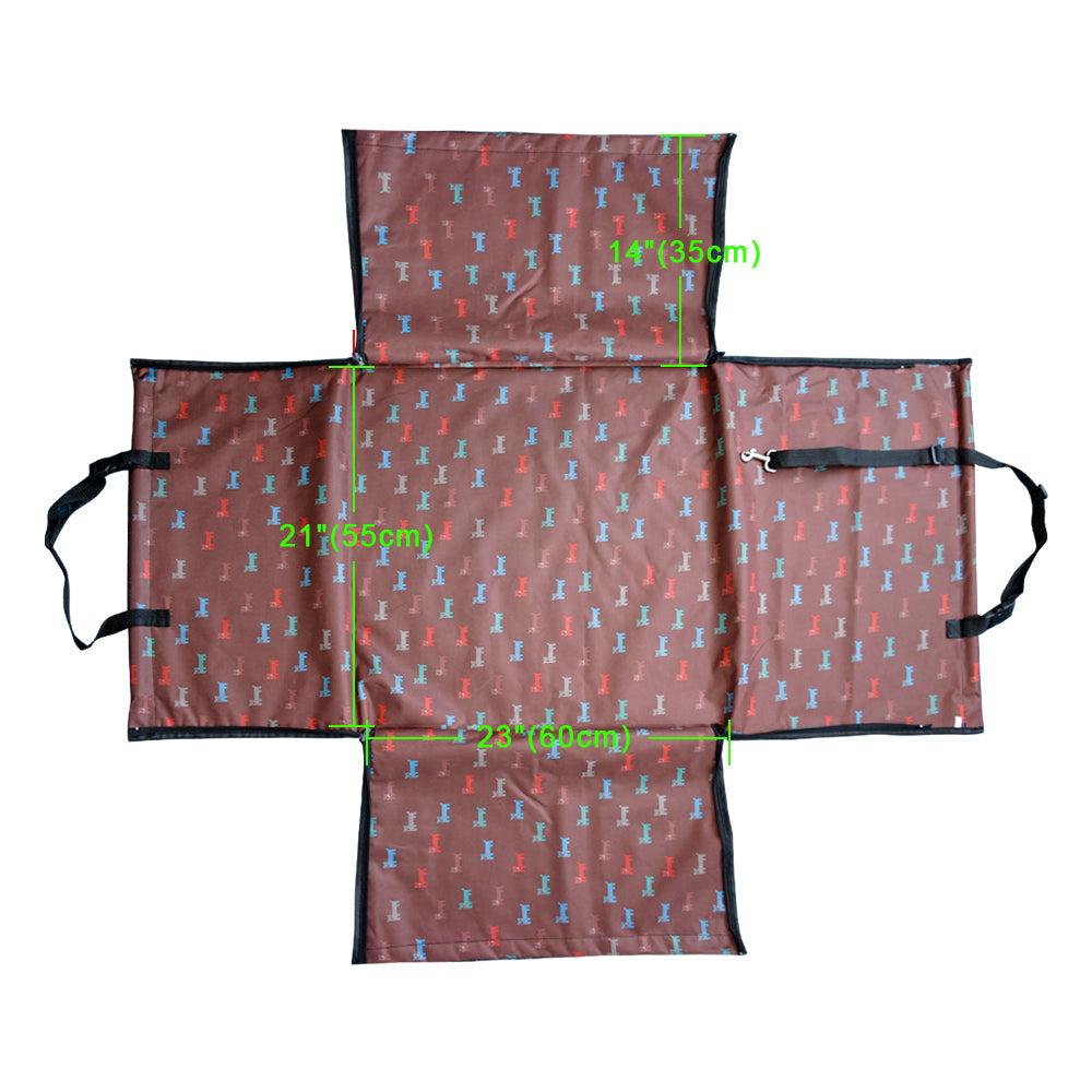 KFX-9002557 Waterproof Pet Car Mat with Easy Clean Zipper Design - 53cm x 60cm x 35cm