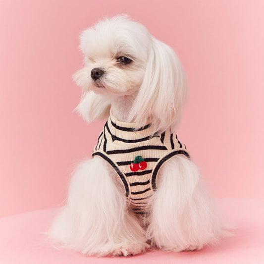 KFX-9005245 Schnauzer Teddy Bichon Cotton Cartoon Sleeveless Vest for Pets