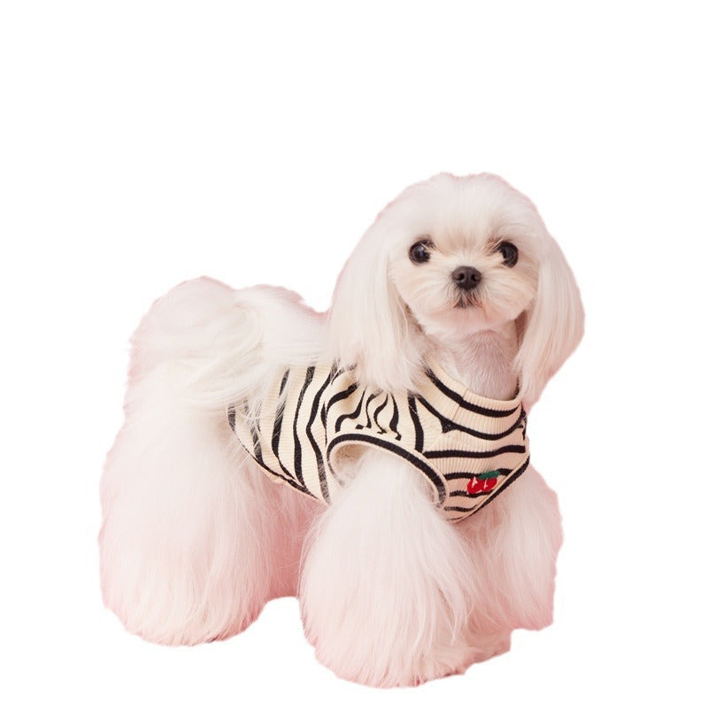 KFX-9005245 Schnauzer Teddy Bichon Cotton Cartoon Sleeveless Vest for Pets