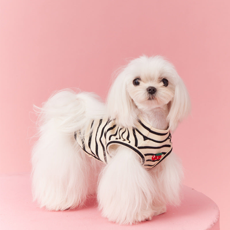KFX-9005245 Schnauzer Teddy Bichon Cotton Cartoon Sleeveless Vest for Pets
