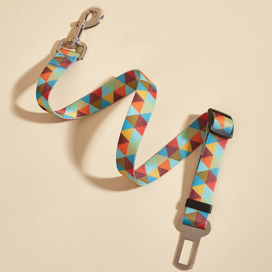 KFX-9006269 Nylon Pet Car Seat Belt with Hand Holding Rope for Dogs - Various Colors Available