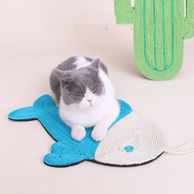 KFX-9006653 Cactus and Fish-Shaped Cat Scratch Pads with Sisal, Includes Cat Stick and Catnip