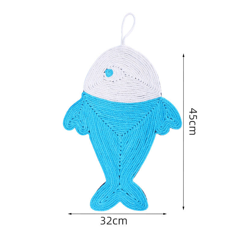 KFX-9006653 Cactus and Fish-Shaped Cat Scratch Pads with Sisal, Includes Cat Stick and Catnip