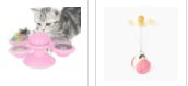 KFX-9007293 Cat Rotating Windmill Scratching Toy with Suction Base and Luminous Ball