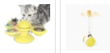 KFX-9007293 Cat Rotating Windmill Scratching Toy with Suction Base and Luminous Ball