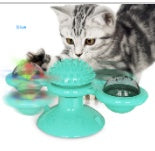 KFX-9007293 Cat Rotating Windmill Scratching Toy with Suction Base and Luminous Ball