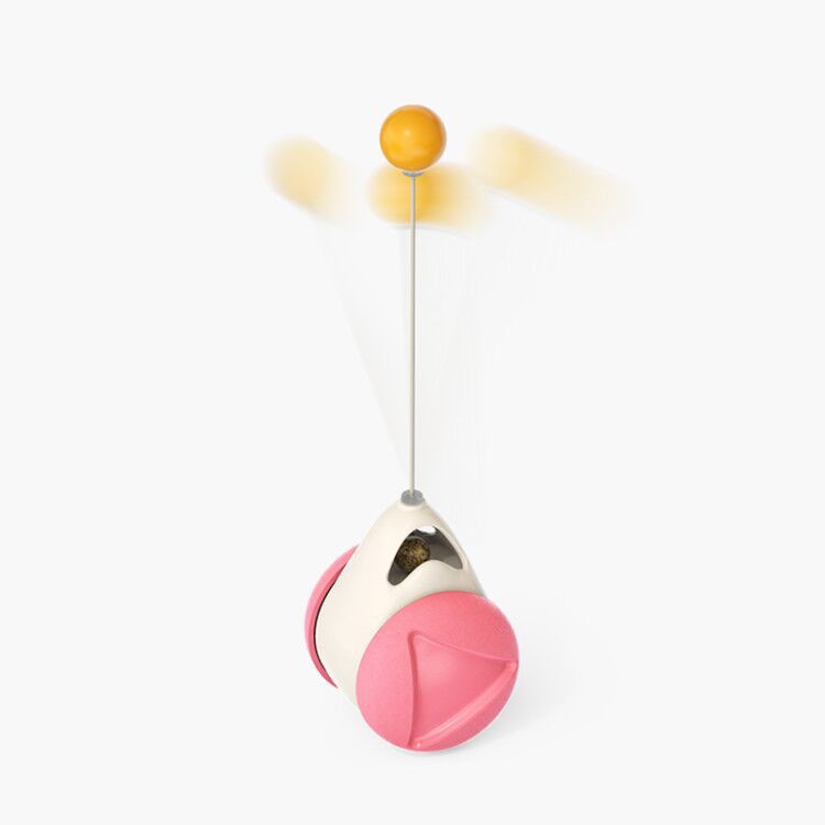KFX-9007293 Cat Rotating Windmill Scratching Toy with Suction Base and Luminous Ball