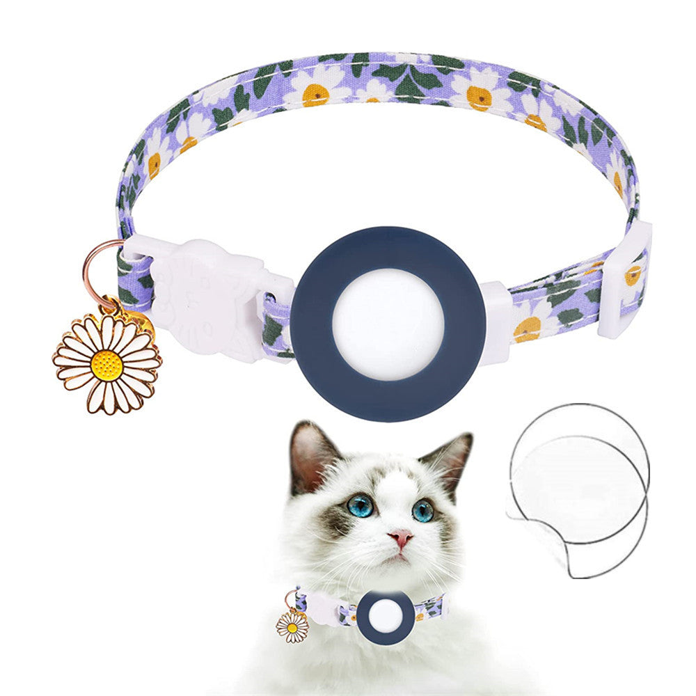 KFX-9008445 Daisy Pattern Small Pet Collar with Bell in Various Colors