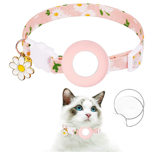 KFX-9008445 Daisy Pattern Small Pet Collar with Bell in Various Colors