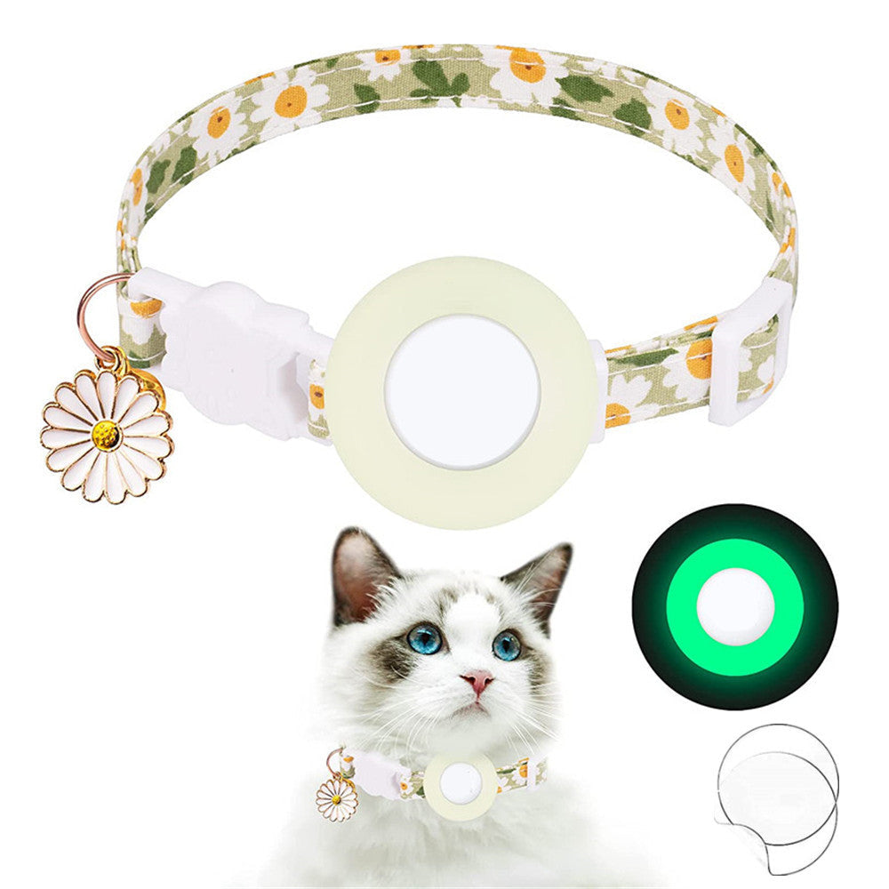 KFX-9008445 Daisy Pattern Small Pet Collar with Bell in Various Colors
