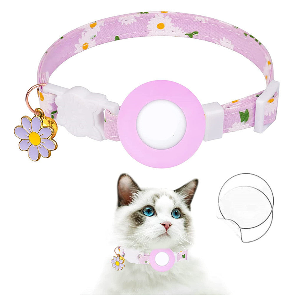 KFX-9008445 Daisy Pattern Small Pet Collar with Bell in Various Colors