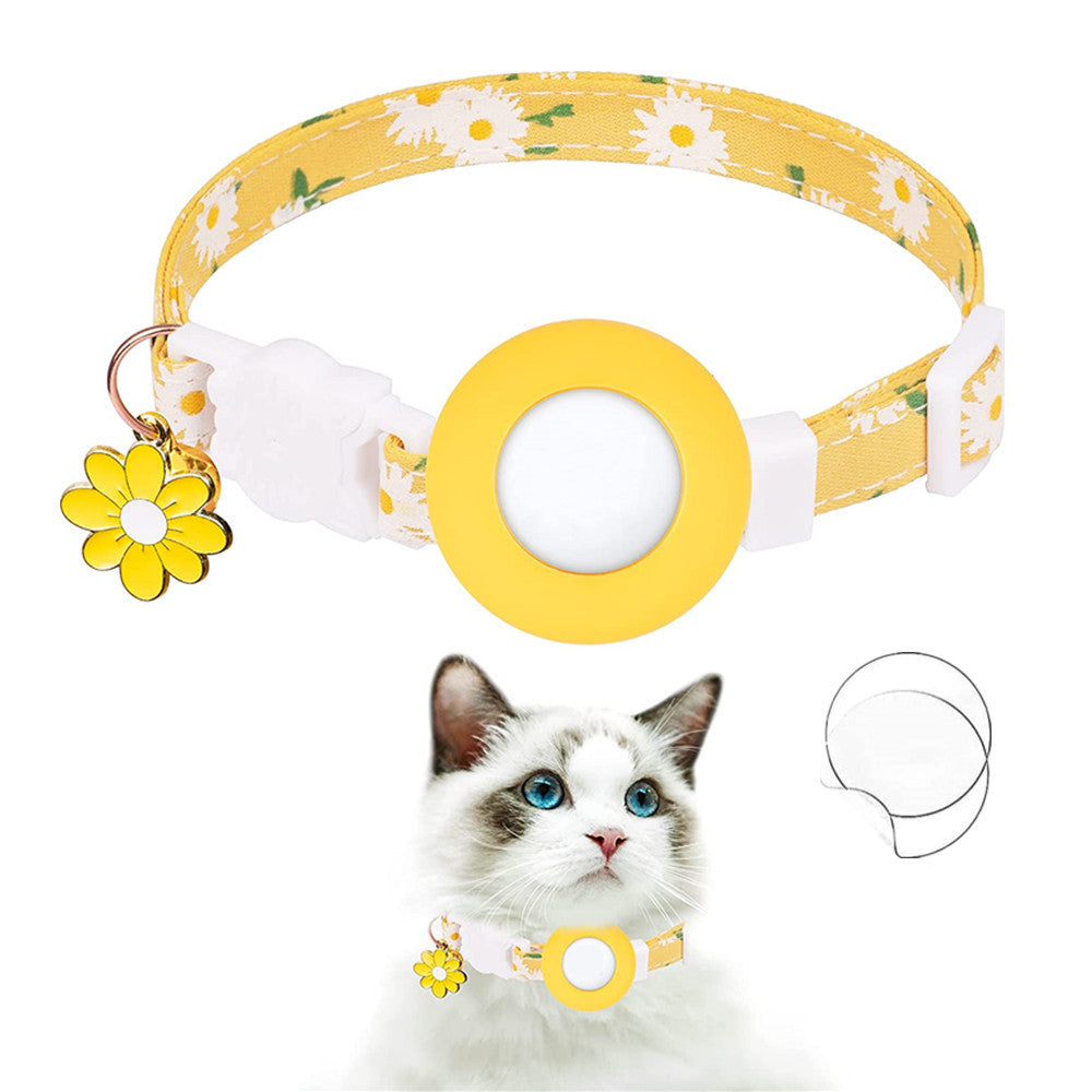 KFX-9008445 Daisy Pattern Small Pet Collar with Bell in Various Colors