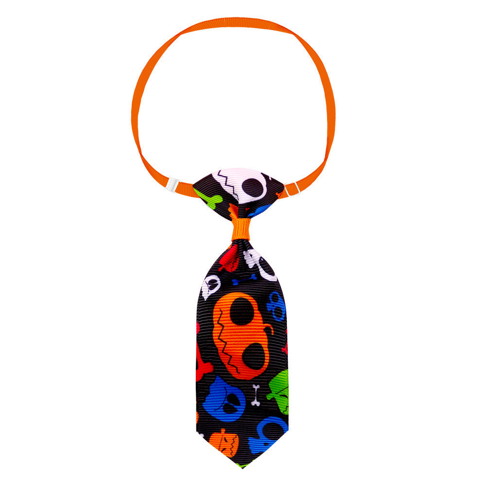 KFX-9008701 Pet Halloween Skull and Necktie Accessory for Cats and Small to Medium Dogs