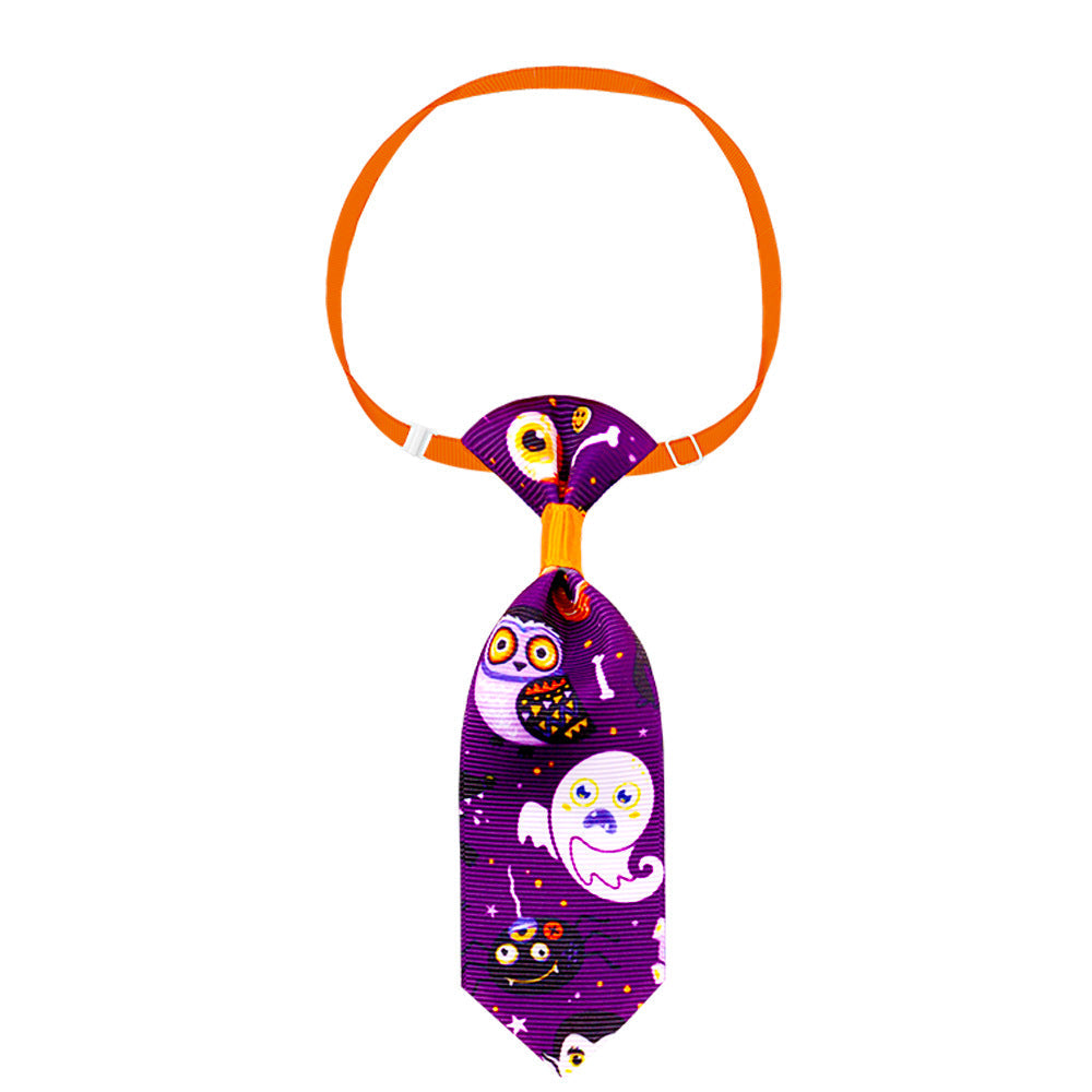 KFX-9008701 Pet Halloween Skull and Necktie Accessory for Cats and Small to Medium Dogs