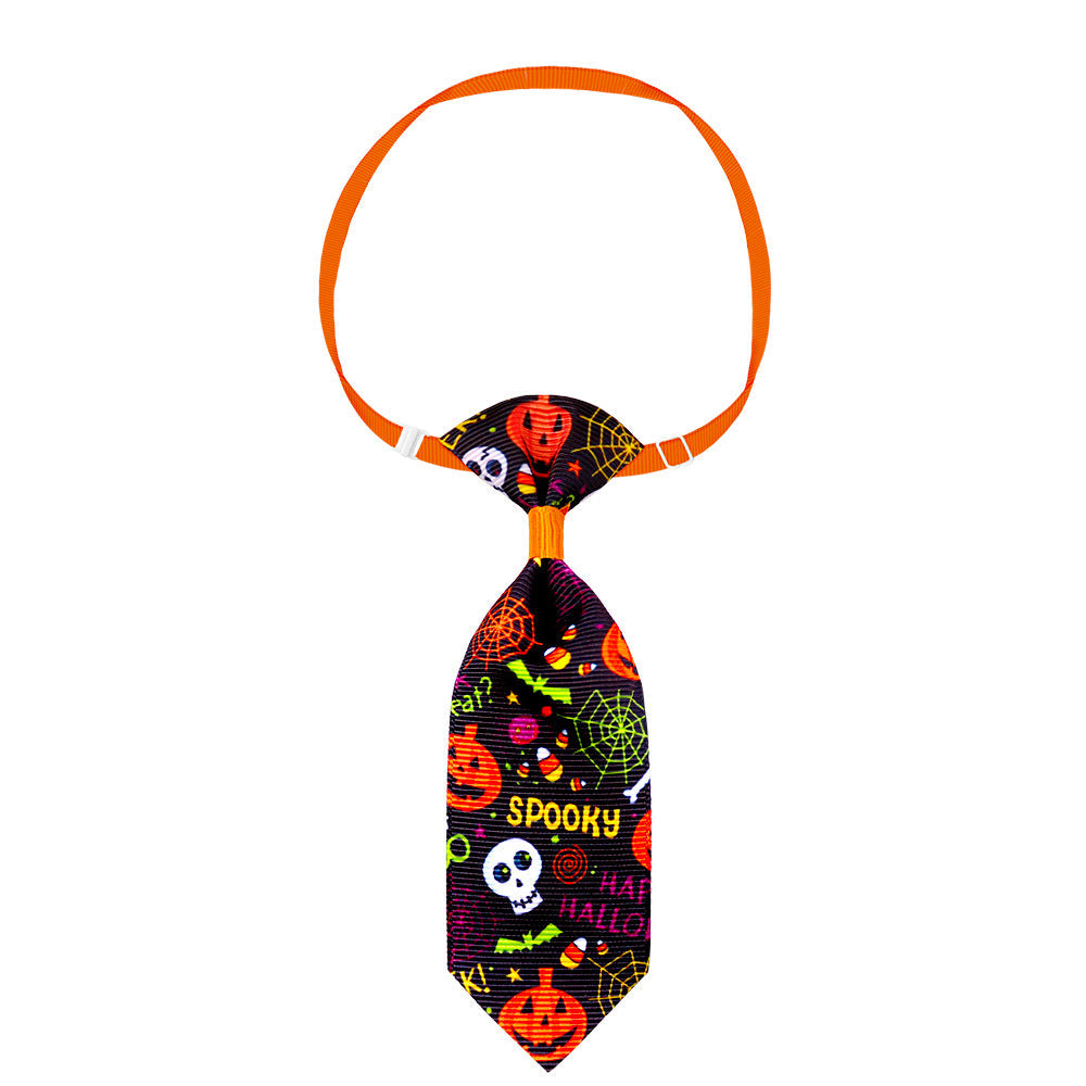 KFX-9008701 Pet Halloween Skull and Necktie Accessory for Cats and Small to Medium Dogs