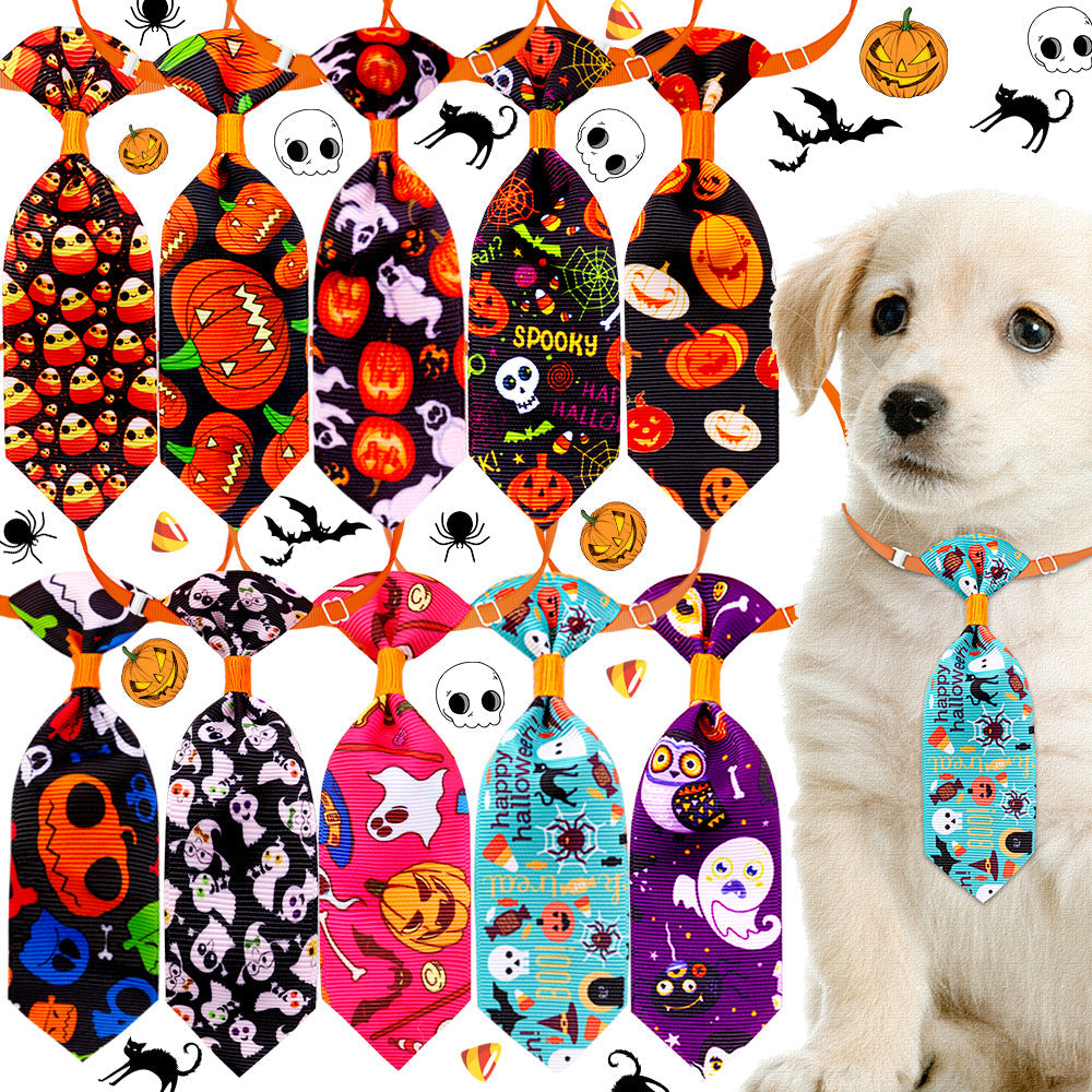 KFX-9008701 Pet Halloween Skull and Necktie Accessory for Cats and Small to Medium Dogs