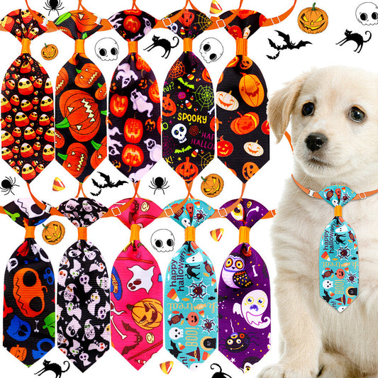 KFX-9008701 Pet Halloween Skull and Necktie Accessory for Cats and Small to Medium Dogs